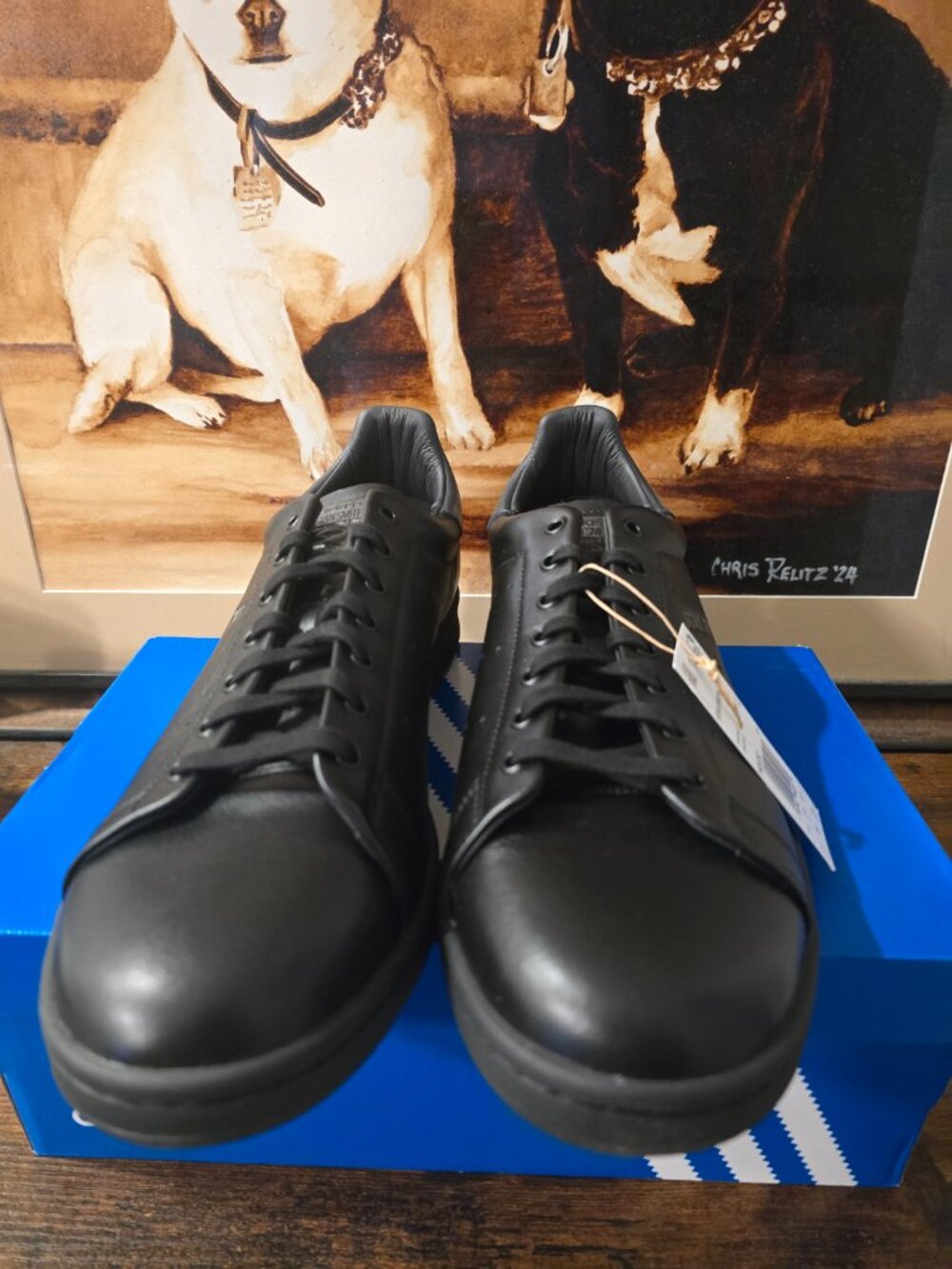 Adidas Originals Stan Smith Lux Black Rare Limited Classic Mens Shoes HQ6787 12 - Picture 5 of 16